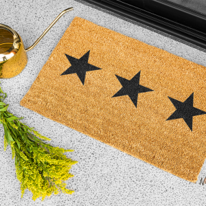 3-Star Coir Stencil Doormat – 70x40cm Natural Coconut Fiber Entrance Mat